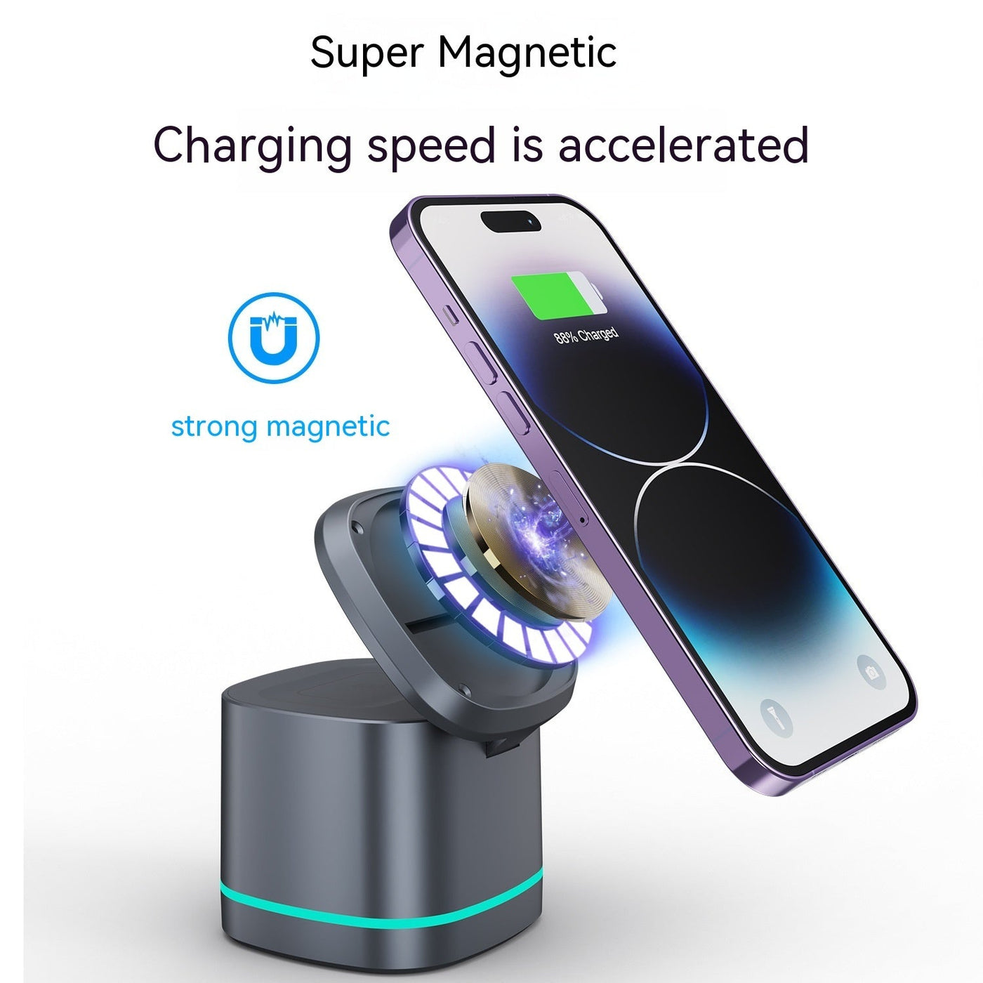 Three-in-one Folding Magnetic Wireless Fast Charging Charger